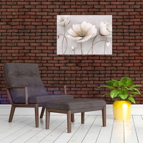 Tablou cu florile albe (70x50 cm)