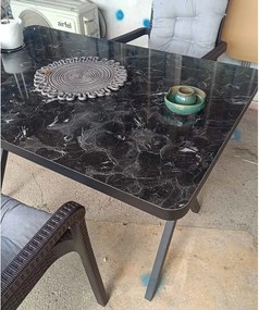 Masa bucatarie texturata, Negru, 110x70x75 cm, A0025