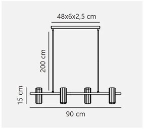 Nordlux - ALANIS lustră suspendată pe cablu 4xGU10/15W/230V alamă