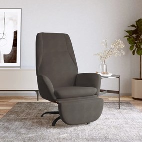 3097849 vidaXL Scaun de relaxare cu taburet, gri închis, catifea