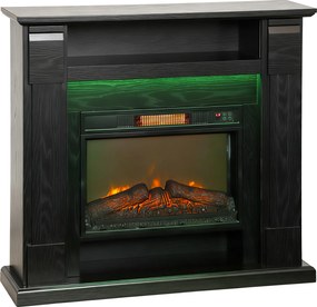 HOMCOM Șemineu Electric Reglabil cu Flacără 3D, Temporizator și Telecomandă Negru | Aosom Romania