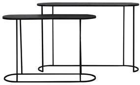 Mese consolă negre 2 buc. din metal 28x118 cm Bocov – Light &amp; Living