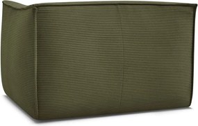 Fotoliu verde cu tapițerie din catifea reiată Giorgia – Bobochic Paris