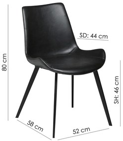 Scaun dining din piele artificială DAN–FORM Denmark Hype, maro