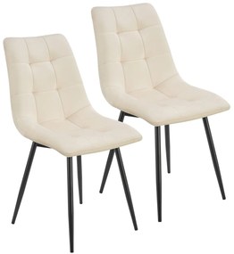 Jusky Set 2 scaune de sufragerie Blanca - bej