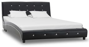 Cadru de pat, negru, 120 x 200 cm, piele ecologica Negru, 120 x 200 cm
