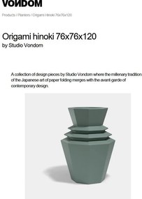 Ghiveci plante design decorativ modern exterior/interior ORIGAMI Hinoki 76x76x120cm