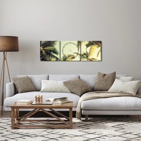 Tablou - Palmieri de cocos (cu ceas) (90x30 cm)