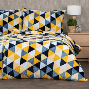 Lenjerie de pat din microflanel 4Home Scandi triangle, 140 x 200 cm, 70 x 90 cm