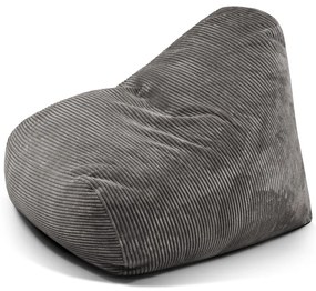 Fotoliu bean bag gri închis cu tapițerie din catifea reiată Snug 100 – SLOWDOWN
