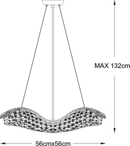 Zuma Line P0221-08M-F7AC - Lustră suspendată pe cablu Tiara 8xG9/42W/230V, auriu