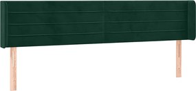 vidaXL Tăblie de pat cu aripioare verde închis 203x16x78/88 cm catifea