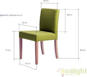 Scaun elegant, tapitat, design vintage scandinav Wilton gri/ natur