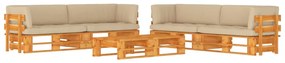 3067024 vidaXL Set mobilier paleți, 6 piese, maro miere, lemn de pin tratat