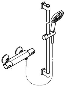 GROHE 34855003 - Baterie termostatică de duș PRECISION TREND 150 mm crom