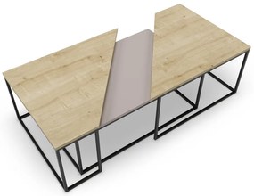 Măsuțe de cafea 3 buc. cu blat cu aspect de lemn de stejar 70x110 cm Titan – Marckeric