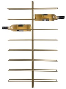 Raft pentru sticle de vin auriu de perete din metal număr sticle 16 Dual – PT LIVING
