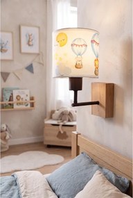 Brilagi - Lampă de perete BOBO WOOD 1xE27/25W/230V stejar/negru/alb/cu motive animale