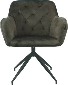 Scaun VELEZA NEW, maro/negru, stofa catifelata/metal, 66x66x83 cm