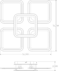 Plafonieră LED dimabilă Zuma Line MS232150R-BK STELLAR LED/55W/230V 3000-6000K negru + telecomandă