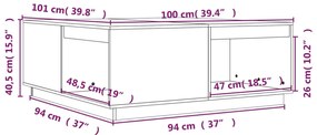 Masuta de cafea, maro miere, 100x101x40,5 cm, lemn masiv de pin 1, maro miere, 100 x 101 x 40.5 cm