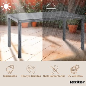 Masă de grădină din plastic Hella, grafit