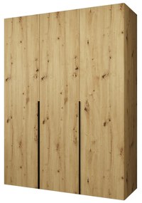 Dulap de haine 150 cm Alice 1 (Stejar artisan + Negru). 1126102