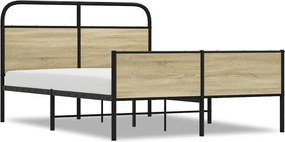 vidaXL Cadru de pat fără saltea 120x190 cm Lemn derivat stejar Sonoma