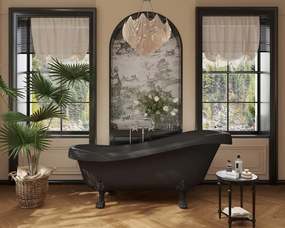 Cada acril freestanding Imperia Noir, Negru lucios, 150 cm, 5008S