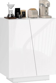 HOMCOM Dulap Multifuncțional cu 3 Nivele, Design Modern din PA Alb, Poliță Reglabilă, Bază Înălțată, 70x40x88 cm | Aosom Romania