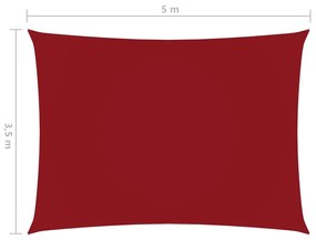 Parasolar, rosu, 3,5x5 m, tesatura oxford, dreptunghiular Rosu, 3.5 x 5 m