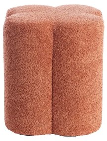 Taburet portocaliu cu tapițerie din stofă bouclé Nalani – Light &amp; Living
