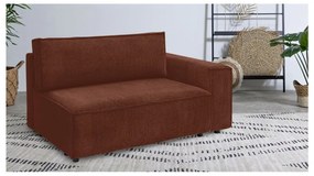 Modul pentru canapea cărămiziu cu tapițerie din catifea reiată (cu colț pe partea dreaptă) Nihad modular – Bobochic Paris