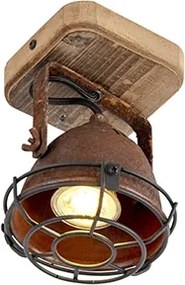 Spot inteligent maro ruginiu cu lemn reglabil, inclusiv WiFi GU10 - Gina