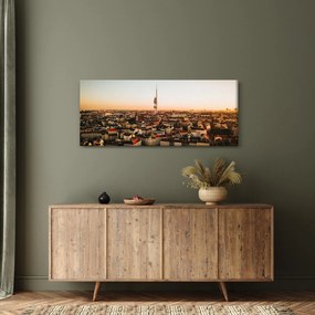 Tablou apusului de soare deasupra orașului Zizkov (120x50 cm)