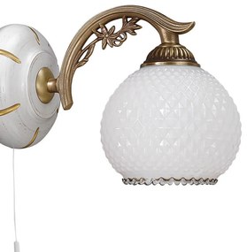 Aplica de perete clasic design italian din alama, sticla si lemn 8605 RA-A. 8605/1