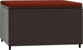 vidaXL Taburet de grădină cu pernă, maro, poliratan