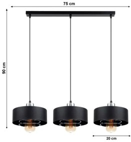 Lustră pe cablu VEST 3xE27/60W/230V