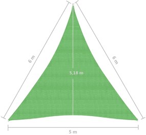 Panza parasolar, verde deschis, 5x6x6 m, 160 g m  , HDPE Lysegronn, 5 x 6 x 6 m