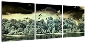 Tablou suprafeței de apă (cu ceas) (90x30 cm)