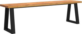 vidaXL Bancă cu margini naturale 160 cm, lemn masiv de acacia