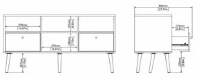 Comodă TV albă 117x61 cm Bodo – Tvilum