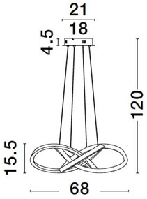 Lustra LED suspendata design modern AMARA 68cm