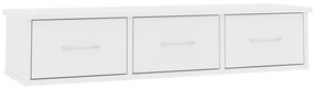 800594 vidaXL Raft de perete cu sertare, alb, 88x26x18,5 cm, lemn prelucrat