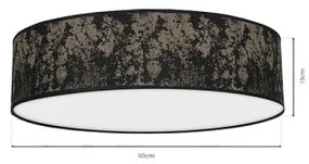 Plafonieră SATINO 3xE27/60W/230V neagră/aurie