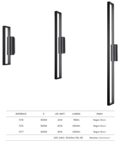 Aplica LED de perete iluminat ambiental DURBAN 30W neagra