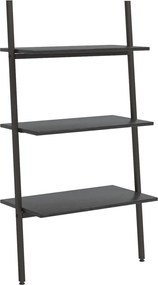 vidaXL Raft sprijinit, cu 3 niveluri, negru, 64x34x116 cm