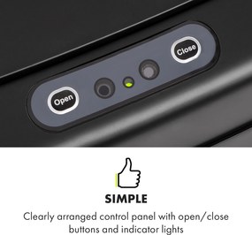 Klarstein Cleansmann, coș de gunoi, cu senzor, 30 de litri, pentru saci de gunoi, ABS, negru