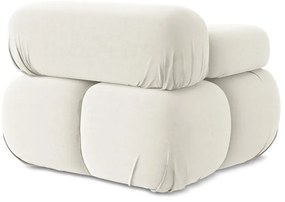 Modul pentru canapea modulară alb cu tapițerie din catifea (cu colț pe partea stângă) Lokua – Makamii