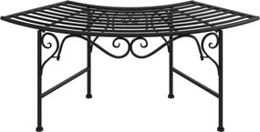 vidaXL Bancă de copac, negru, 113 cm, oțel